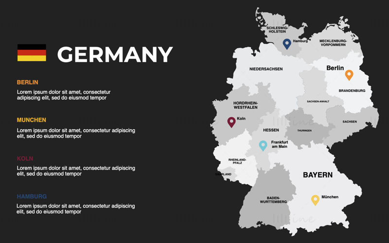 Germany Infographics Map editable PPT & Keynote