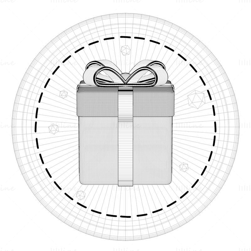 Gift box icon 3d model