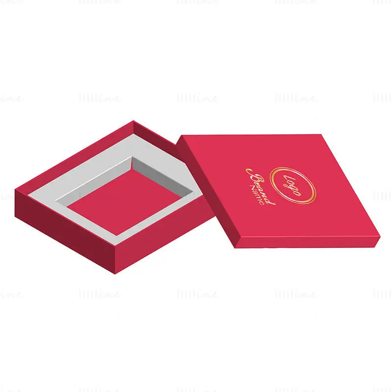 Gift box with lid and product support dieline vector