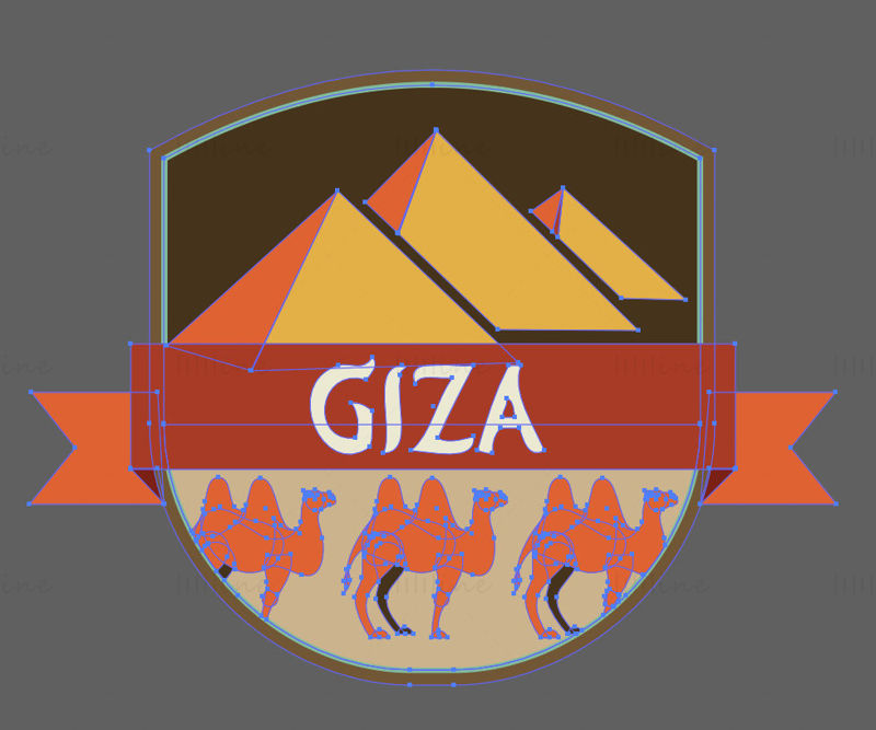 Elementos icónicos de Giza vector eps png