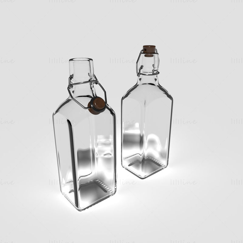 Botella de vidrio modelo 3D