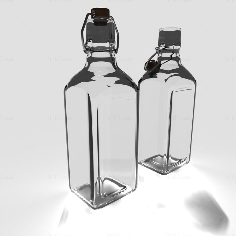 Botella de vidrio modelo 3D