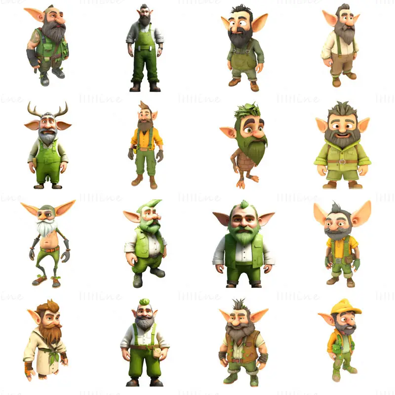 Gnome Squad: Hagevoktere 3D-utskriftsmodell