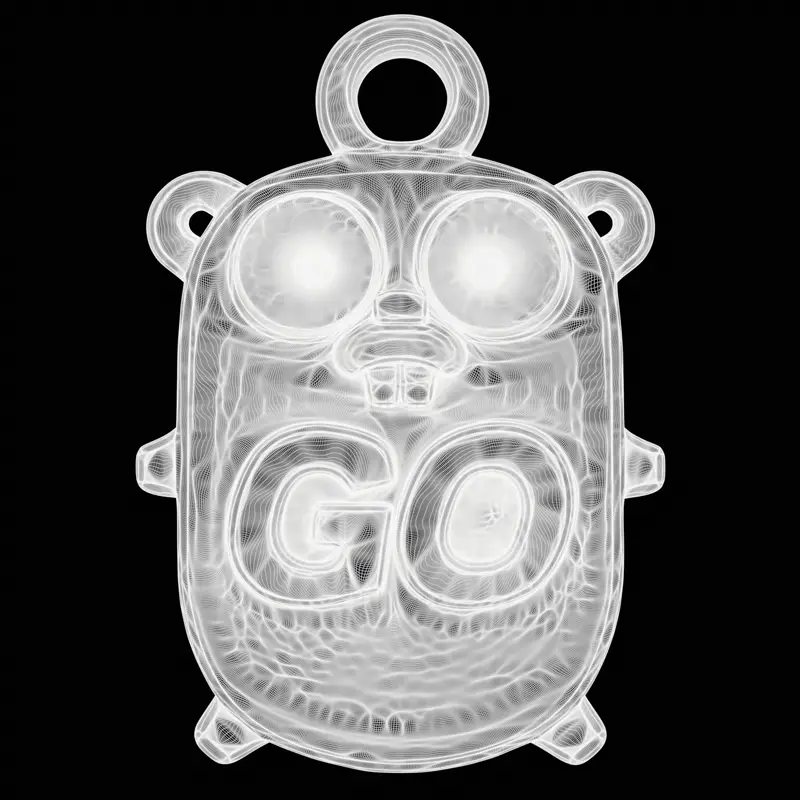 Go-Programmier-Maskottchen-Anhänger-Schmuckdesign 3D-Druckmodell