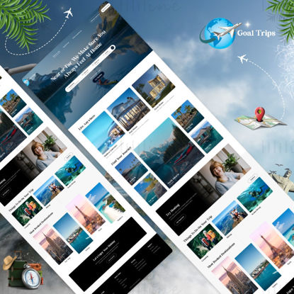 Goal旅行旅游公司企业网站着陆页模板 - UI Adobe XD