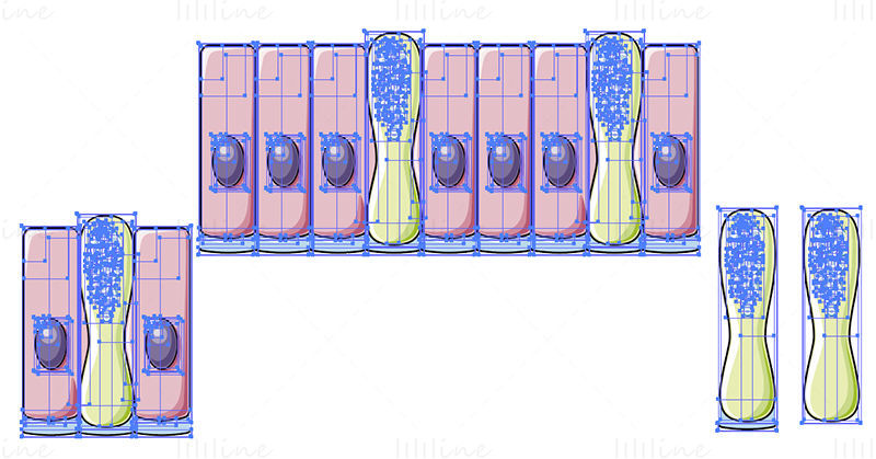 Basit sütunlu epitel vektöründeki goblet hücreleri