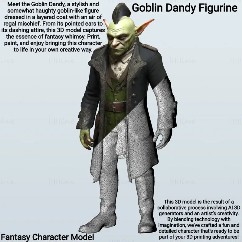 Modèle d'impression 3D de figurine Goblin Dandy