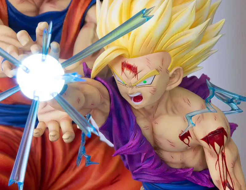 Goku and Gohan – Father and Son Kamehameha 3D Printing Model STL