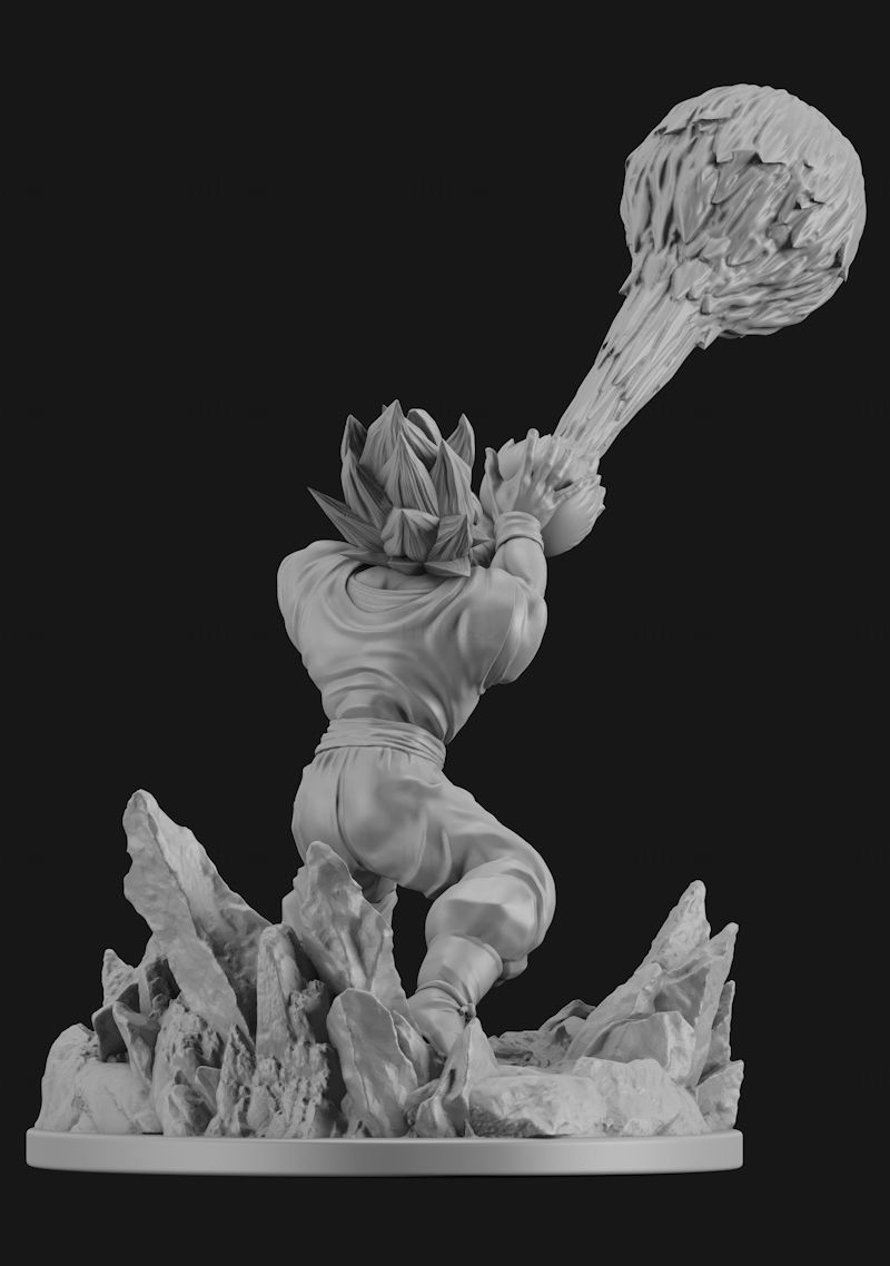 Goku Kamehameha 3D-printmodel STL