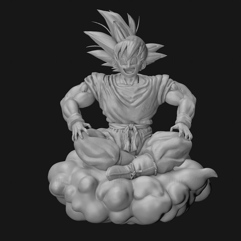 Goku على نموذج طباعة Flying Cloud ثلاثي الأبعاد STL