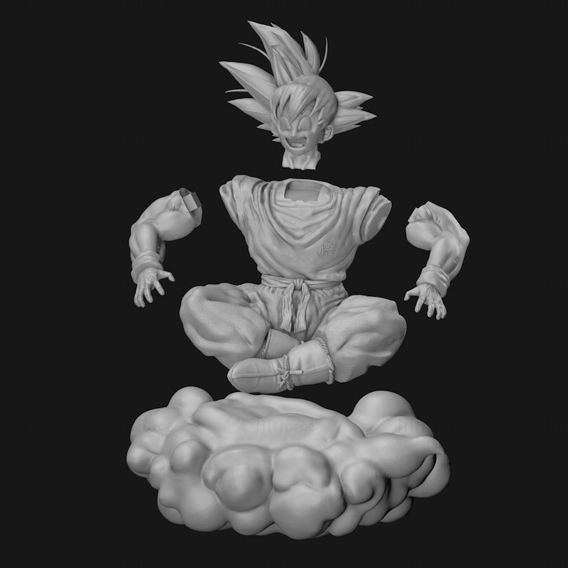 Goku na Flying Cloud 3D tisk modelu STL