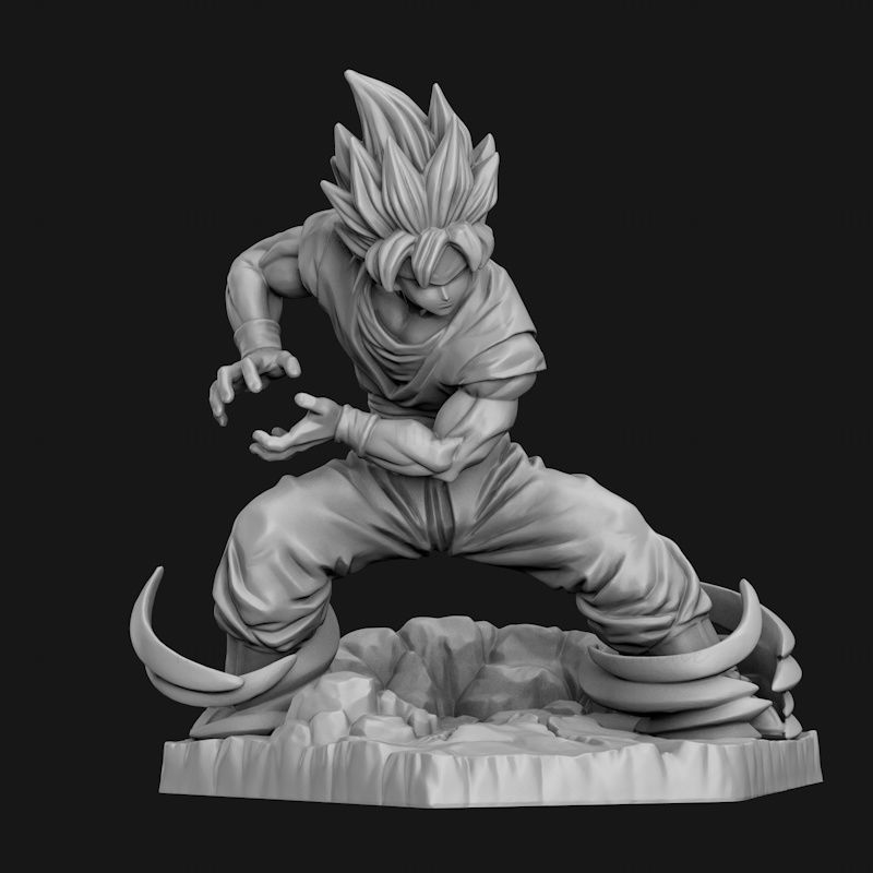 Goku SS 3D tiskový model STL