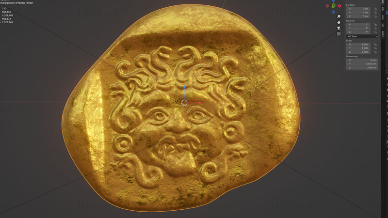 Gold coin of Abydos 3d model