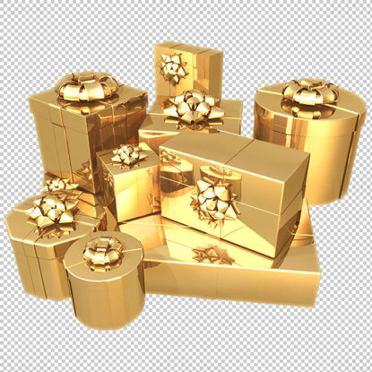 Goldene Geschenkbox png