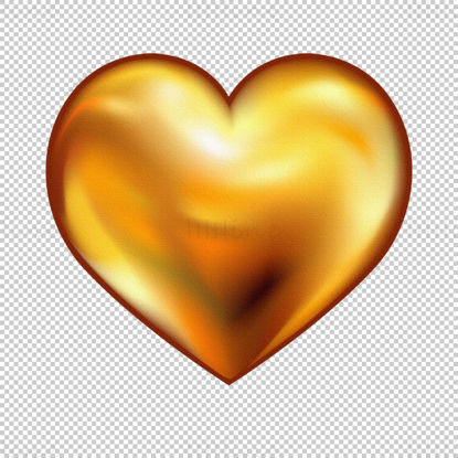 Gold love heart shape png