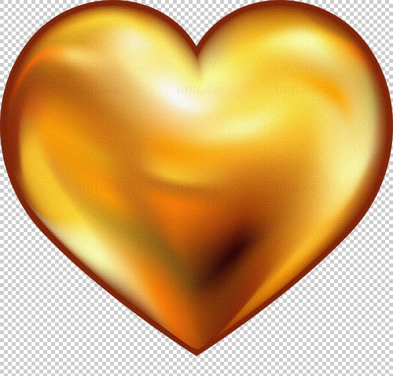 Forma de inimă de dragoste de aur png