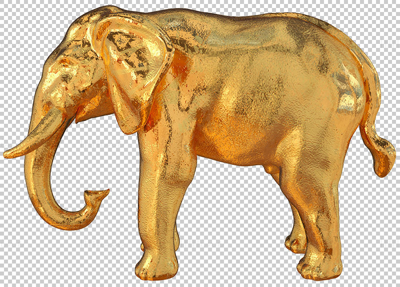 Elefante Dorado PNG transparente