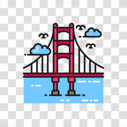 Golden Gate Bridge vektoros illusztráció