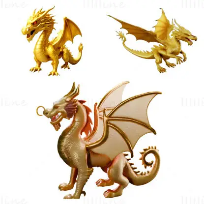 مدل پرینت سه بعدی Golden Guardian Dragon