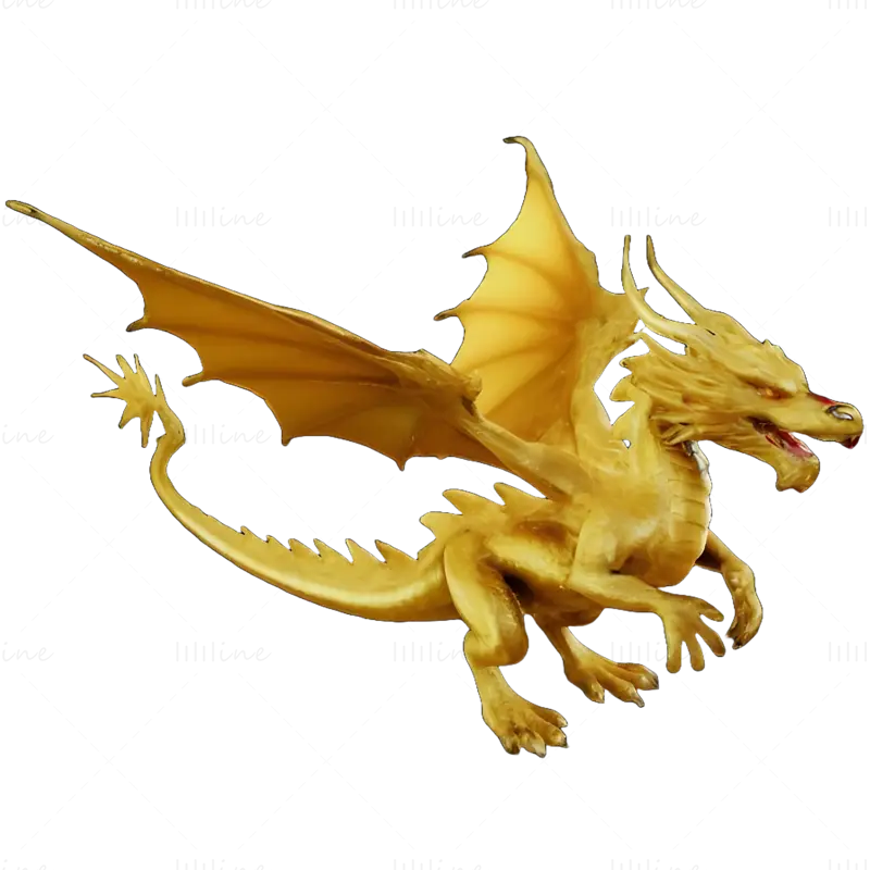 Golden Guardian Dragon 3D-utskriftsmodell