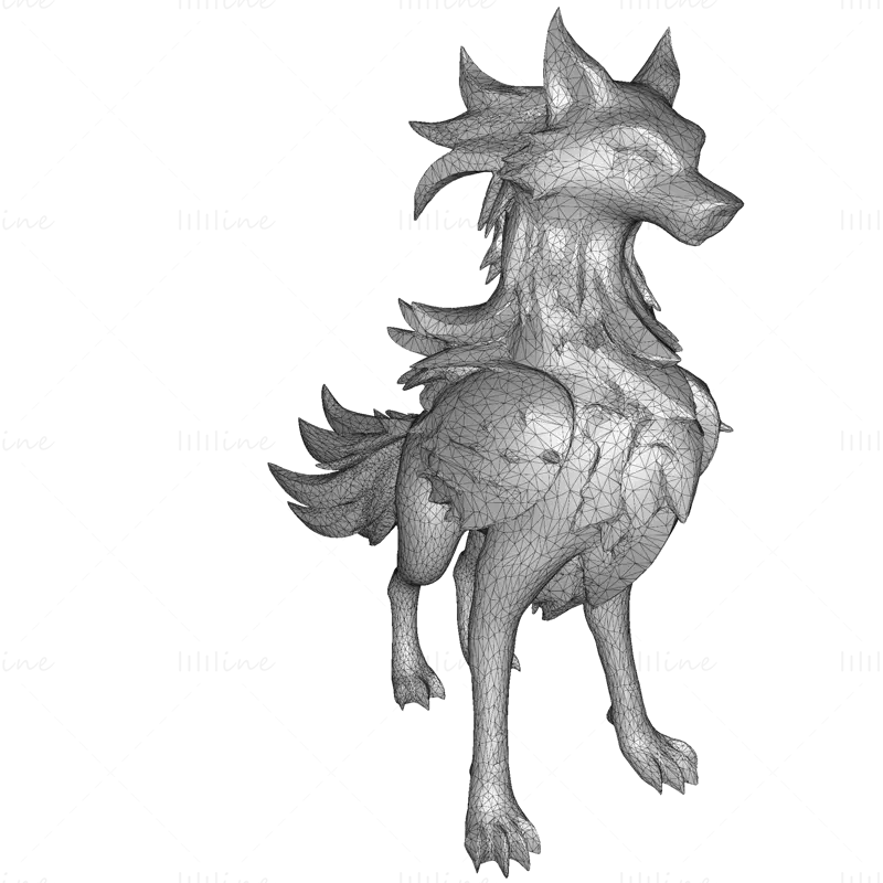 Modèle d'impression 3D du loup gardien doré