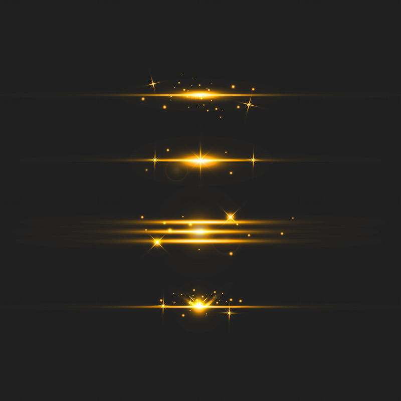 Златен светлинен ефект звезда хало лъчи вектор