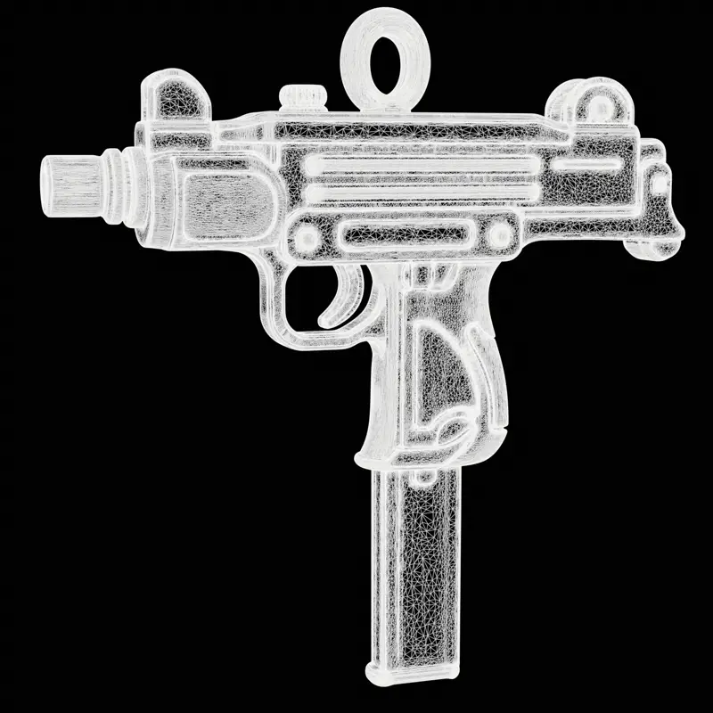 Goldenes Ornament-Schmuckdesign für Uzi-Maschinenpistolen, 3D-Druckmodell