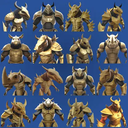 Golden Sentinel Armor 3D-printmodelcollectie