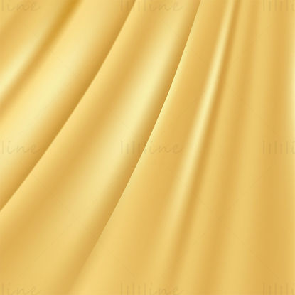 Golden Wavy Silk Cloth Vector Background