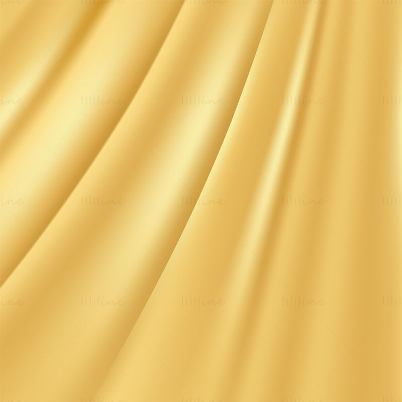 Fondo di vettore del panno di seta ondulato dorato