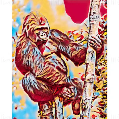 Dibujo de arte de gorila (formato PNG)