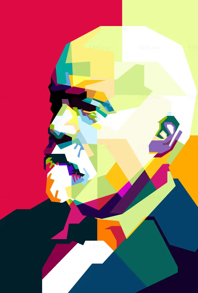 Gottlieb Daimler Tyskland Engineering Legend Pop Art WPAP Vector