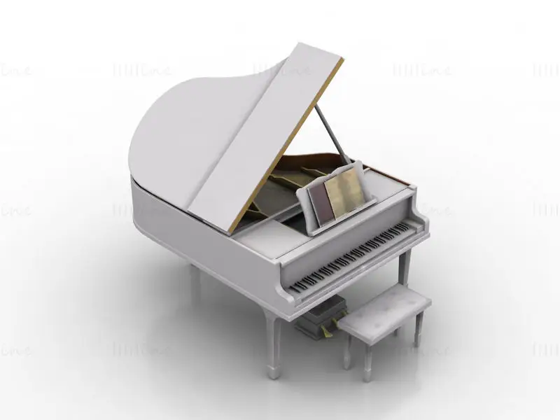 Modelo 3D de piano de cauda