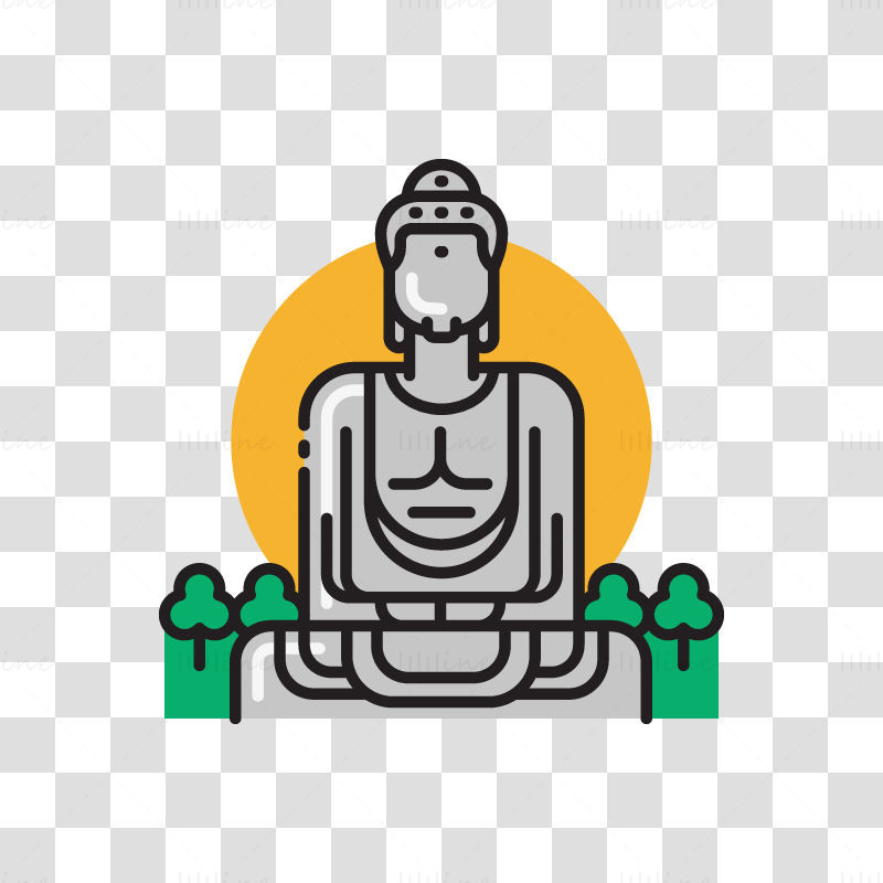 Великият Буда от Камакура векторна илюстрация