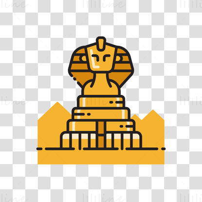 Büyük Giza Sfenksi vektör illüstrasyonu