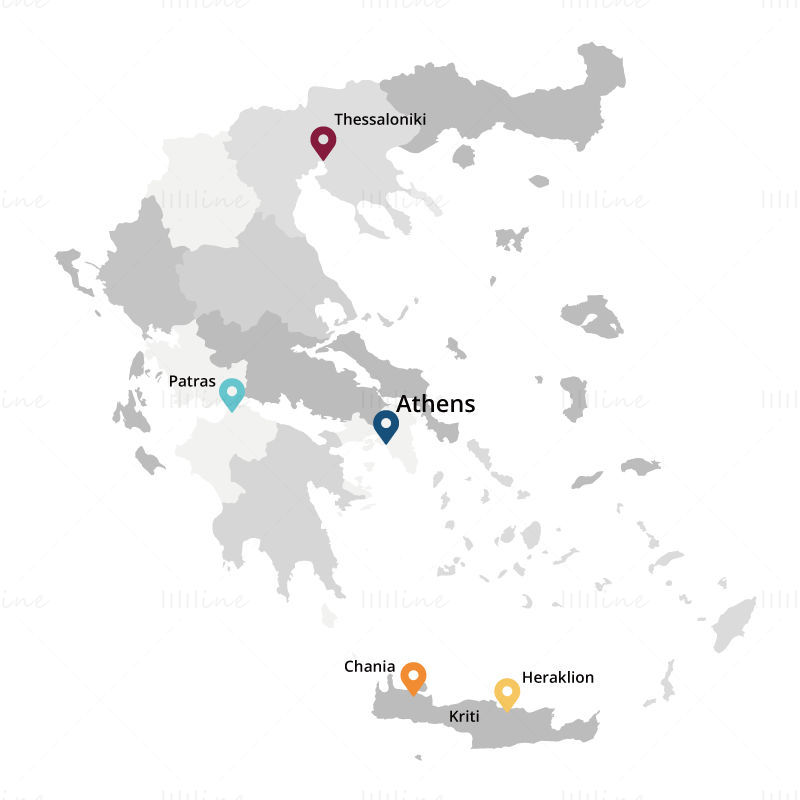Greece map vector