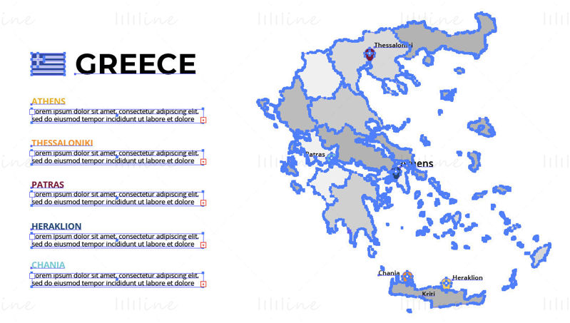 Greece map vector