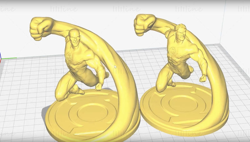 绿灯侠 3D 模型准备打印 STL