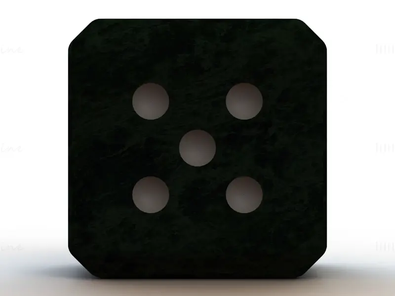 Green Marbleized Dice With White Pips 2in 3D Printing Model STL