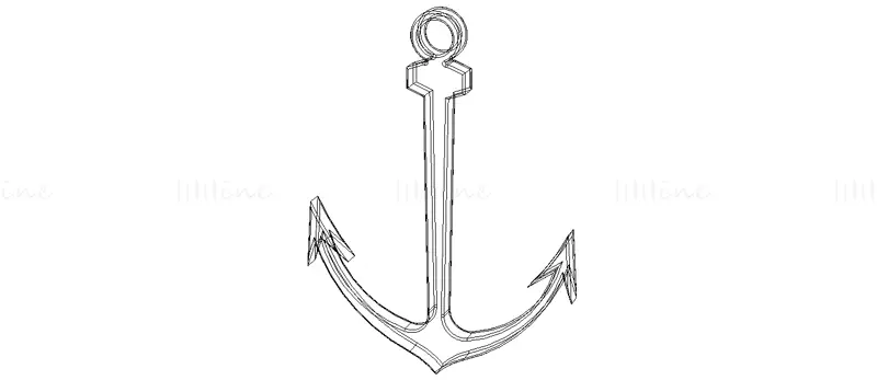 Green Ship Anchor 3D Printing Model STL