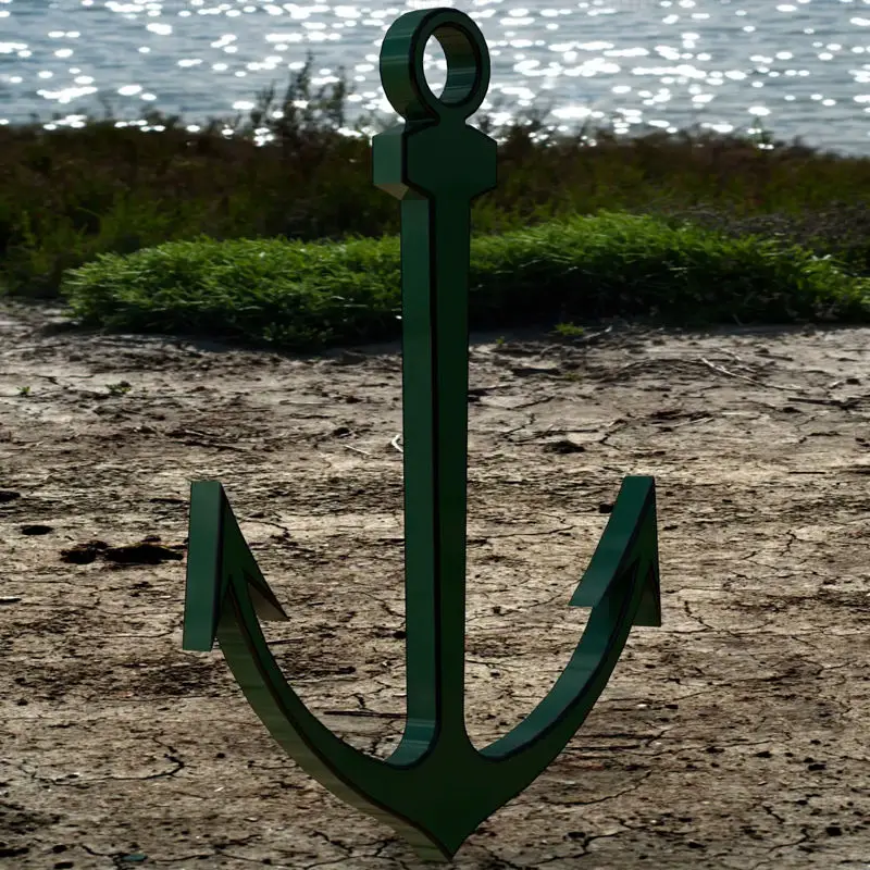 Green Ship Anchor 3D Printing Model STL