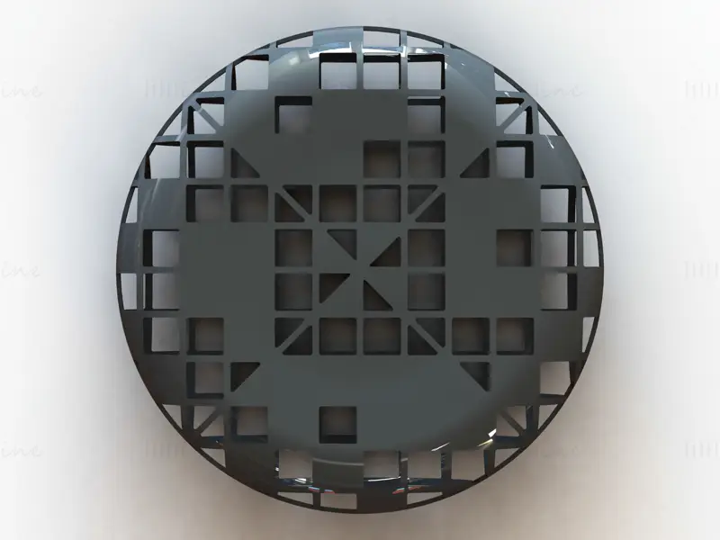 Banco di forma circolare grigio modello di stampa 3D STL