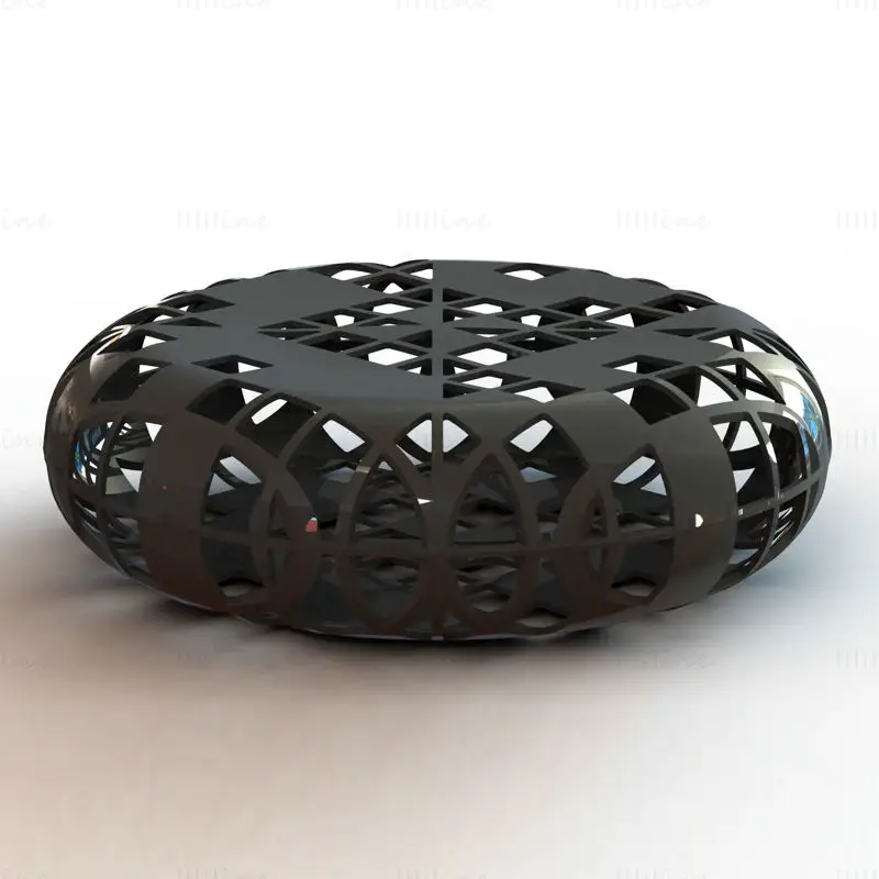 Grey Circular Shape Bench 3D Printing Model STL