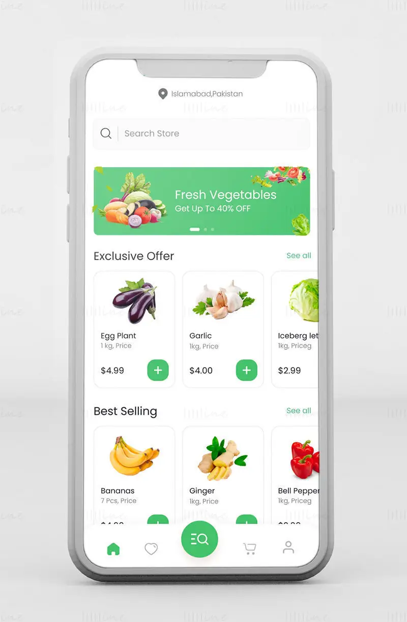 UI/UX дизайн на приложението за хранителни стоки Figma