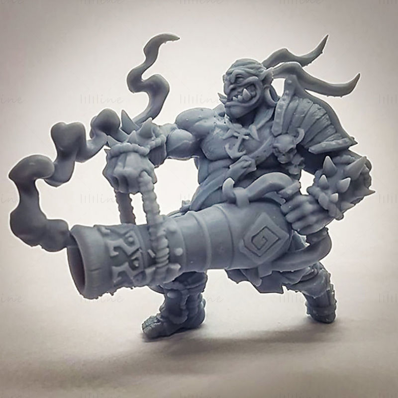 Gronk Boomshot - Ogre Cannoneer Hero 3D Print Model STL