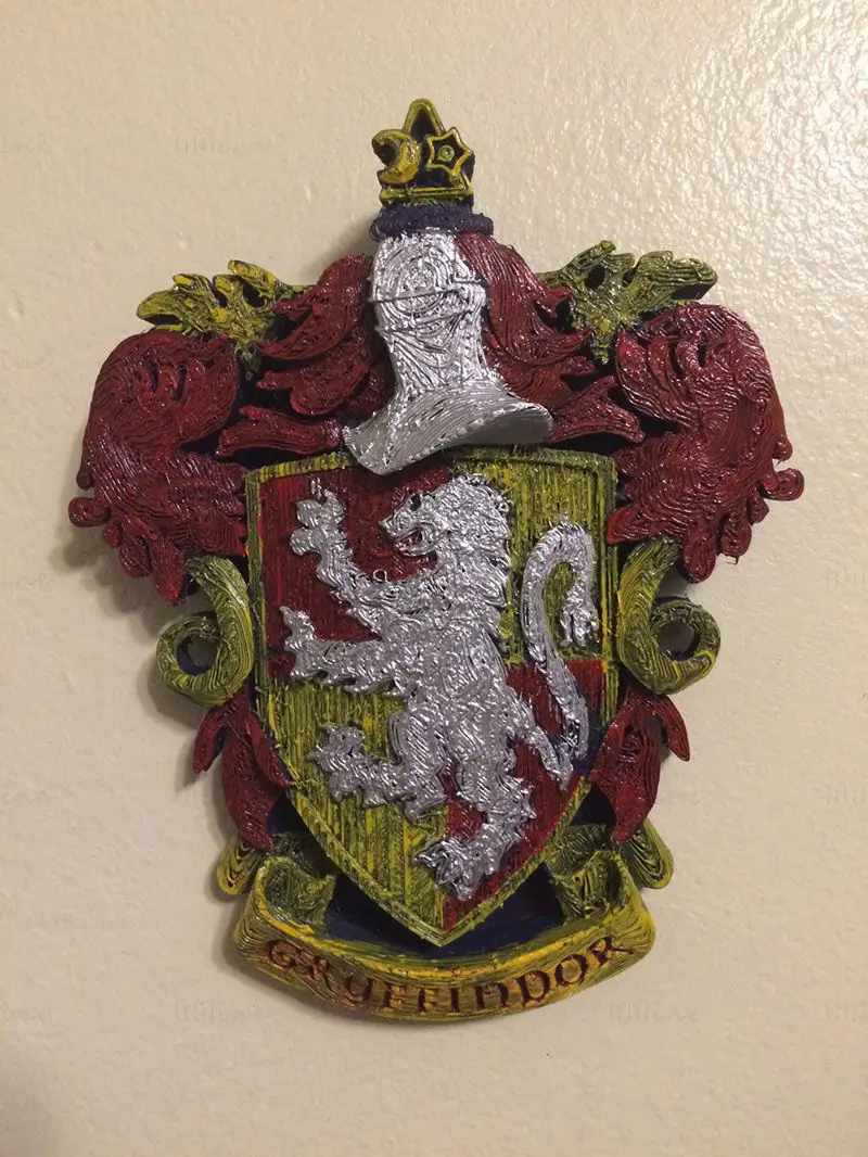 Exhibición de escritorio de pared con escudo de armas de Gryffindor - Modelo de impresión 3D de Harry Potter STL