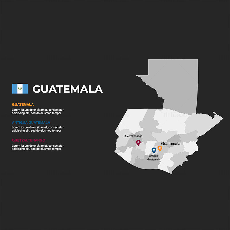 Guatemala infographics Map editable PPT & Keynote