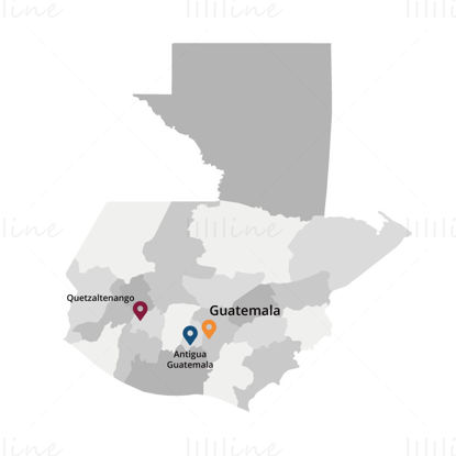 Векторна карта на Гватемала