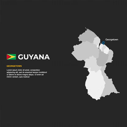 Mapa de infografías de Guyana editable PPT y Keynote