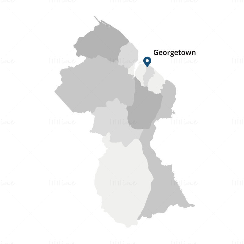 Guyana map vector